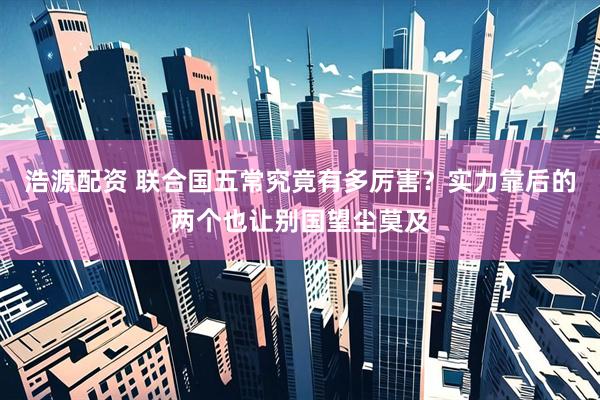浩源配资 联合国五常究竟有多厉害？实力靠后的两个也让别国望尘莫及