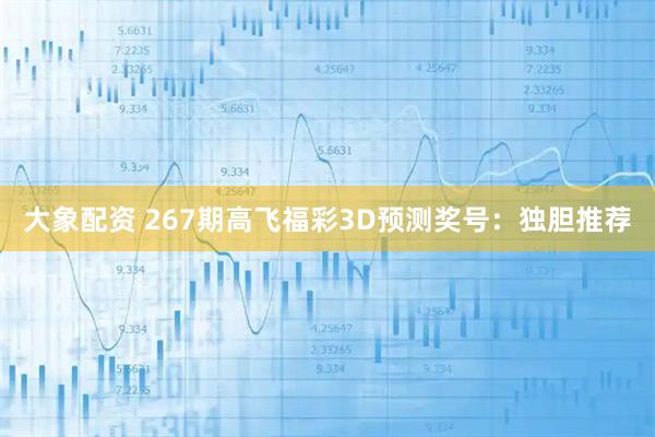 大象配资 267期高飞福彩3D预测奖号：独胆推荐